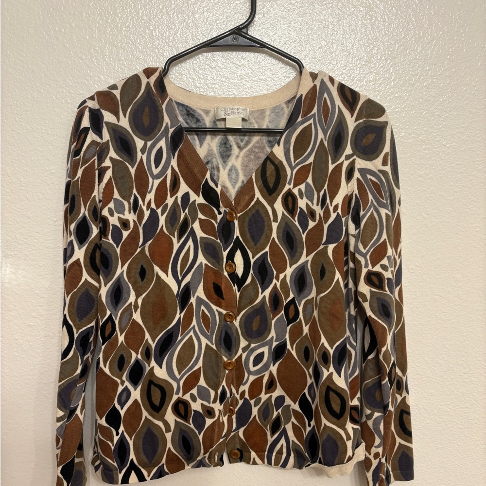 Christopher & Banks Multicolor Leaf Button-Down Shirt